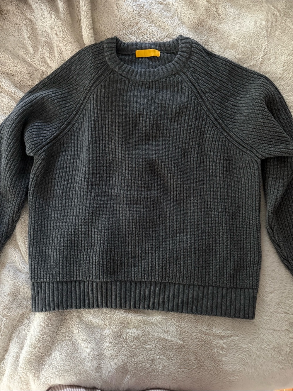 Men's Ribbed Crewneck Sweater in Charcoal Gray